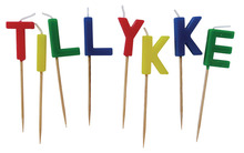 Kagelys TILLYKKE 8 stk. multifarvet 